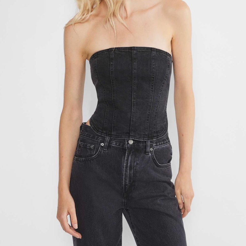 Denim Forum The 90s Debbie Denim Bustier